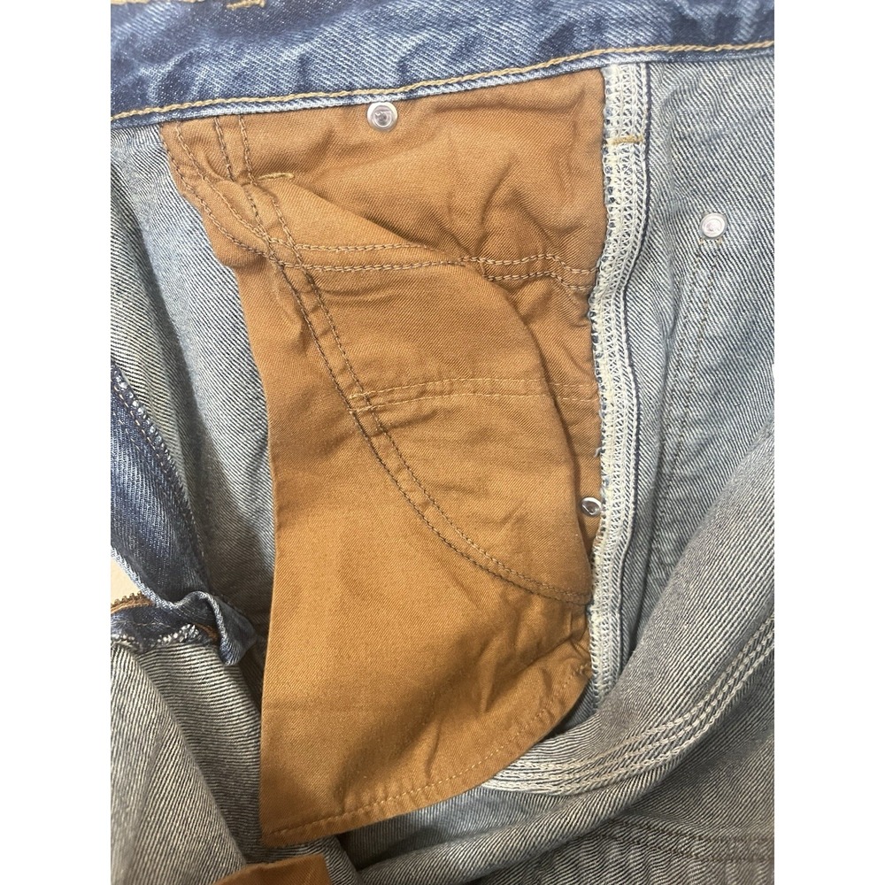 Vintage Carhartt Double Knee Carpenter Pants Mens 36x32 Painted Faded Denim - Picture 14 of 16